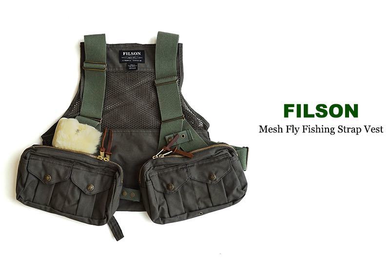 【新品未使用】FILSON Mesh FLY Fishing Strap Vest (REGULAR)フィッシングベスト 渓流ルアートラウトフライ鱒釣りフィルソンカスケット