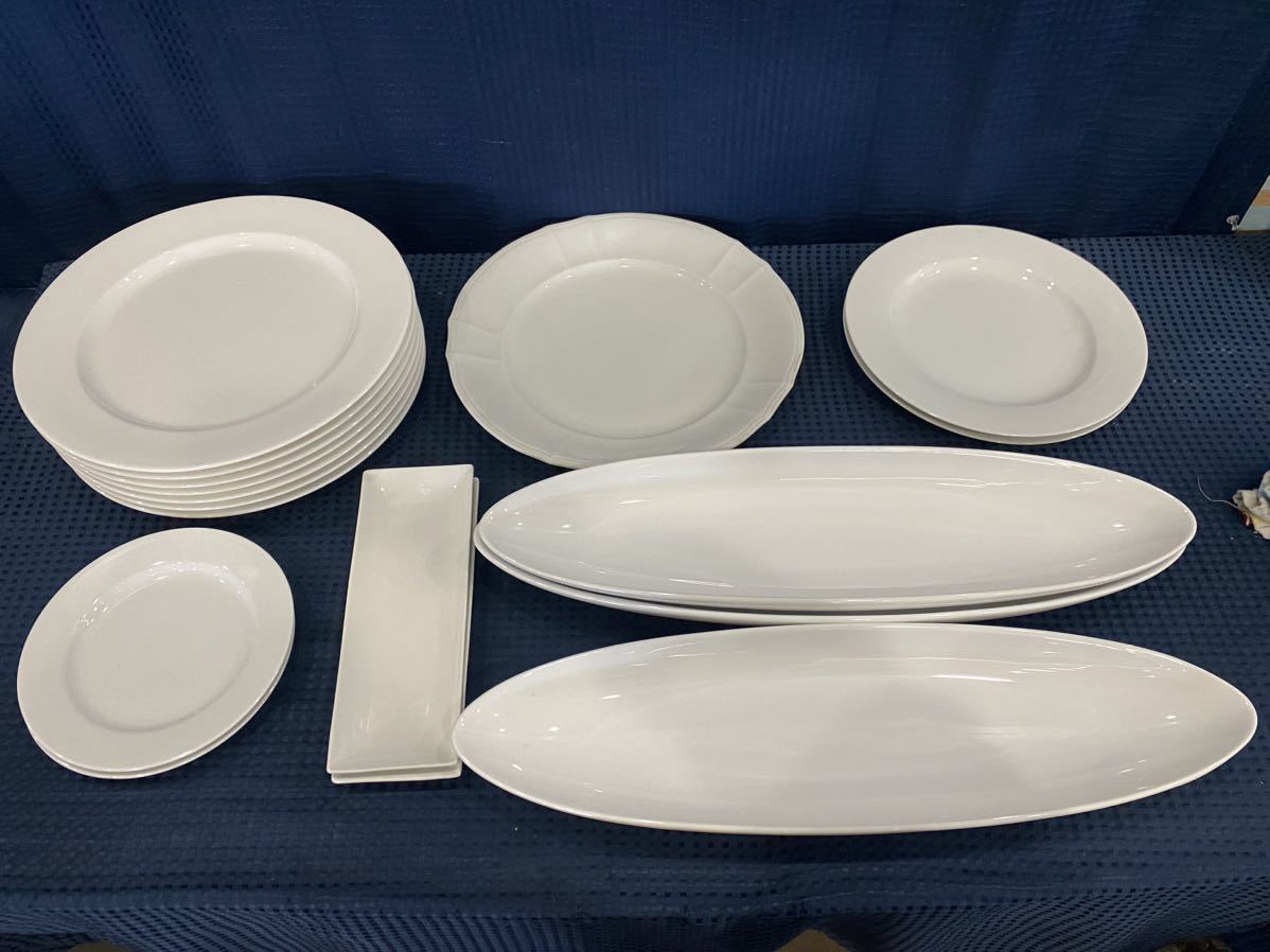【大量セット】ホワイトプレート 大皿 中皿 長皿 MIKASAあり ごの画像1