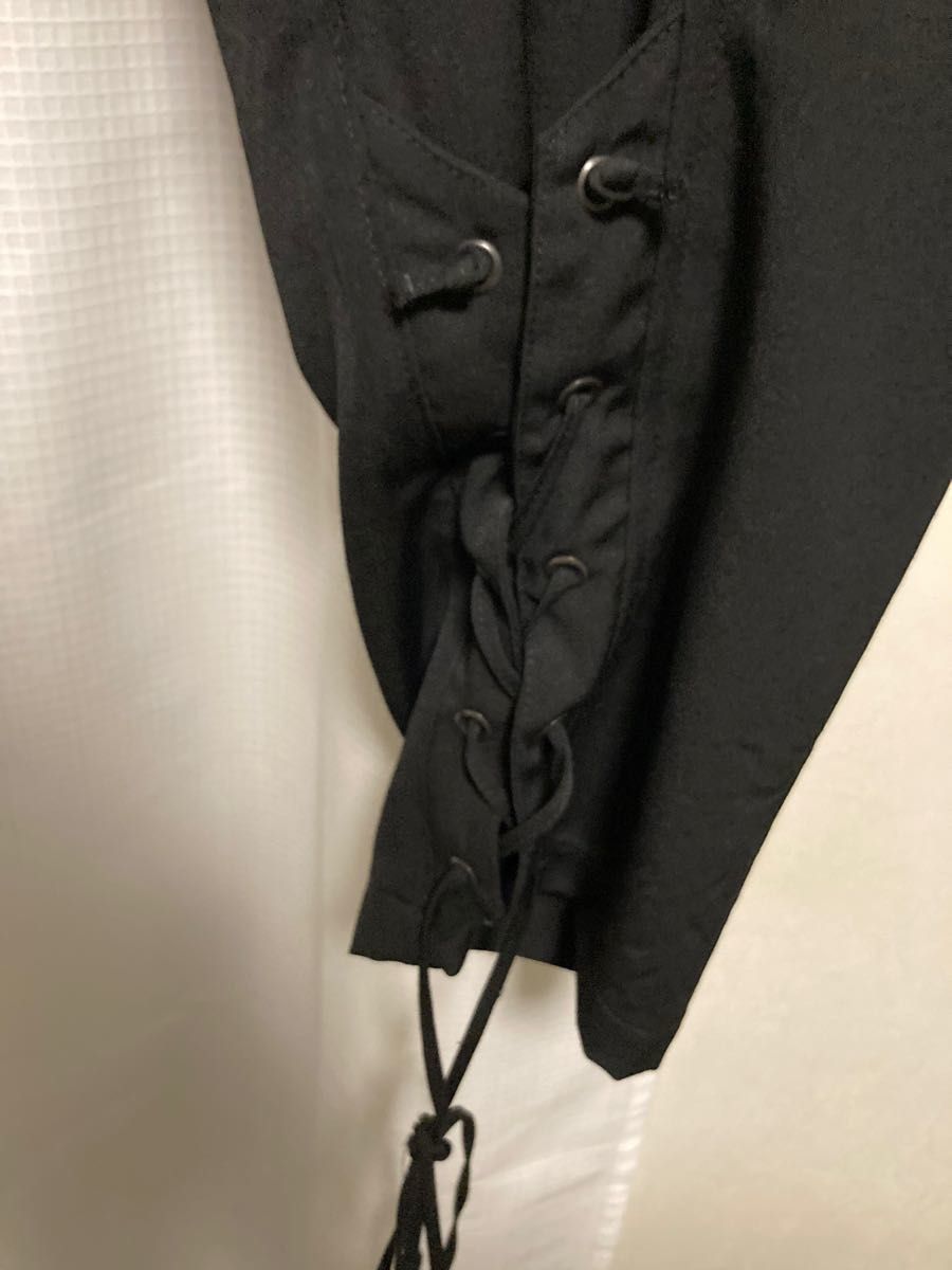 【Yohji Yamamoto POUR HOMME】ウールギャバジン 前裾 レースアップ パンツ