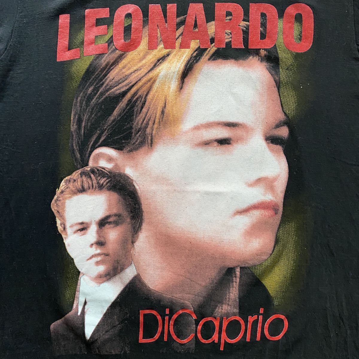 激レアVintage Leonardo DiCaprio Titanic Tee XL Black タイタニック Tシャツ ブラック band rap  Movie ラップTバンドT ムービーT bayclub