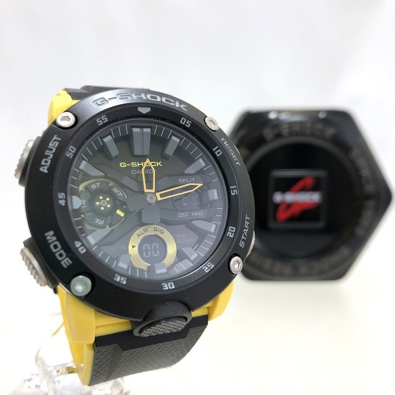 新品 CASIO カシオ G-SHOCK カーボンコア QZ 腕時計 GA-2000-1A9JF イエロー ブラック メンズ 福井県質屋の質セブンの画像1