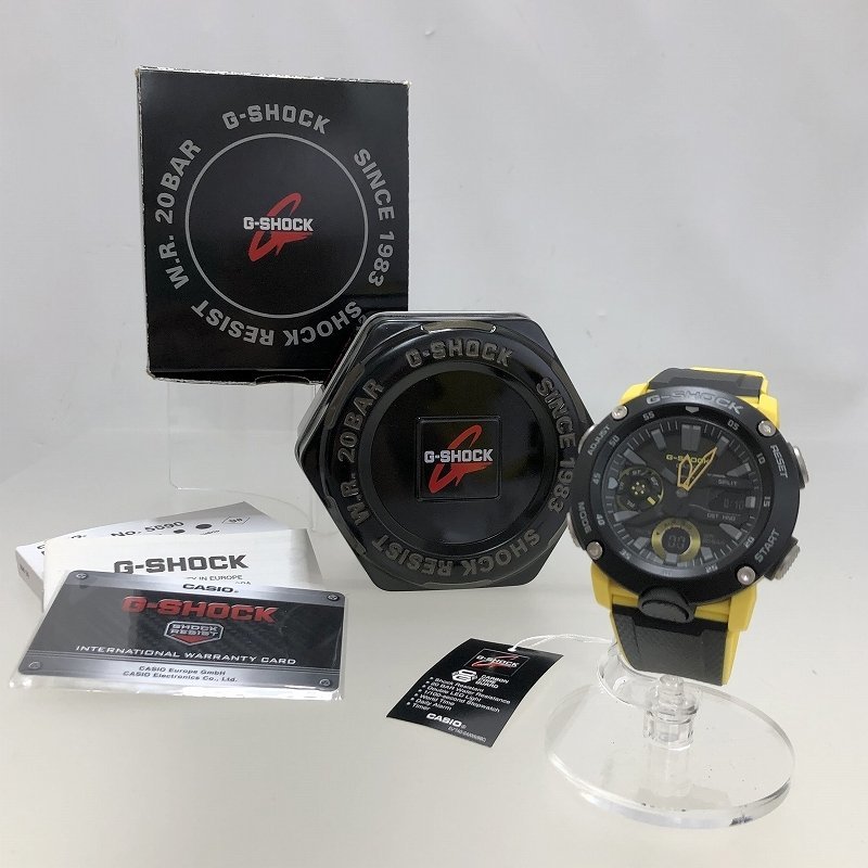 新品 CASIO カシオ G-SHOCK カーボンコア QZ 腕時計 GA-2000-1A9JF イエロー ブラック メンズ 福井県質屋の質セブンの画像2