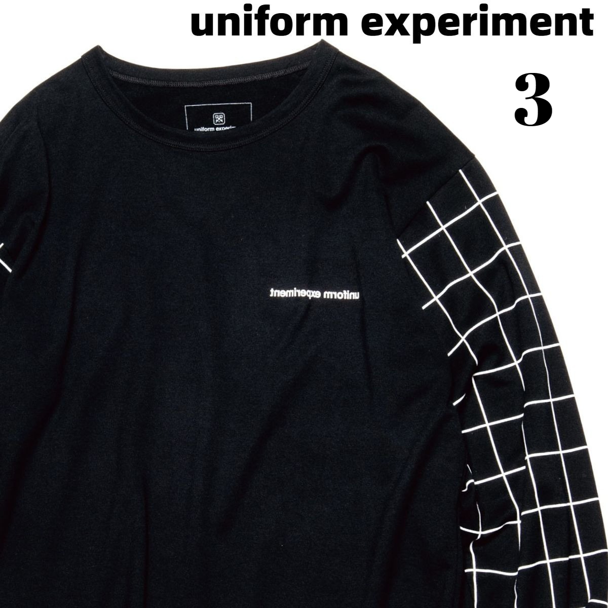 3 新品【uniform experiment L/S GRAPH CHECK CUT&SEWN UE-200011 BLACK SOPHNET. ユニフォームエクスペリメント カットソー ロンTシャツ】_画像1