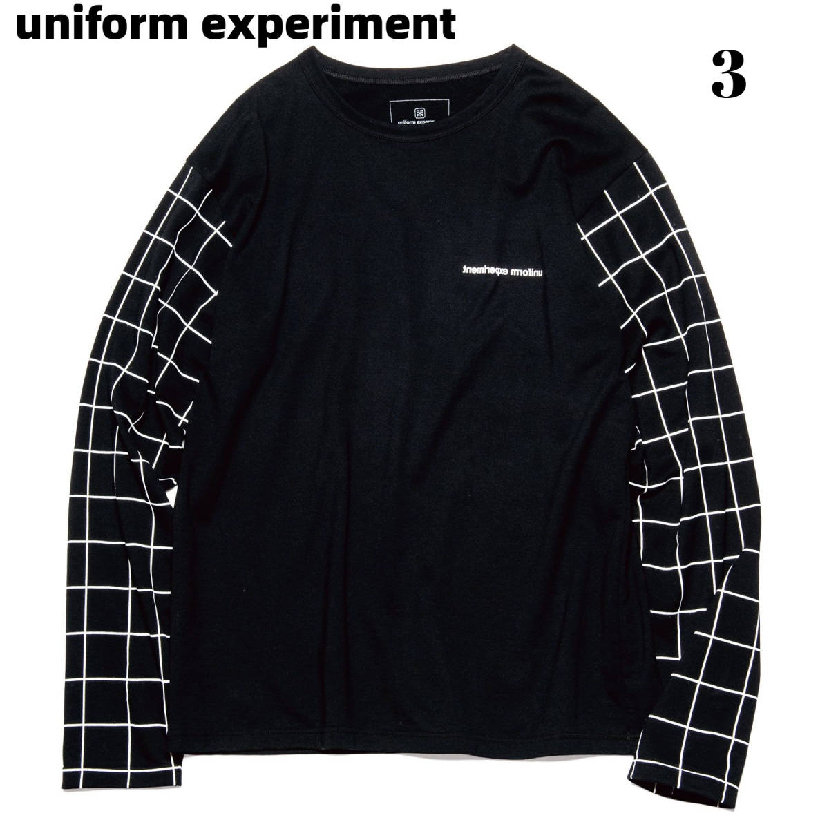 3 新品【uniform experiment L/S GRAPH CHECK CUT&SEWN UE-200011 BLACK SOPHNET. ユニフォームエクスペリメント カットソー ロンTシャツ】_画像2