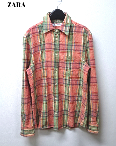 M【ZARA CHECK L/S SHIRT ザラ チェックシャツ ZARA チェックシャツ ZARA ネルシャツ】_画像2