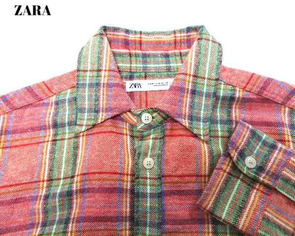 M【ZARA CHECK L/S SHIRT ザラ チェックシャツ ZARA チェックシャツ ZARA ネルシャツ】_画像4