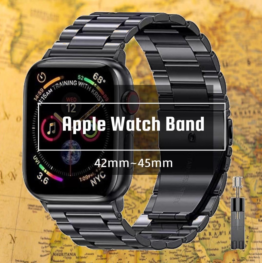 安全Shopping Apple Watch 42 44 45mm メタル バンド シルバー 新品