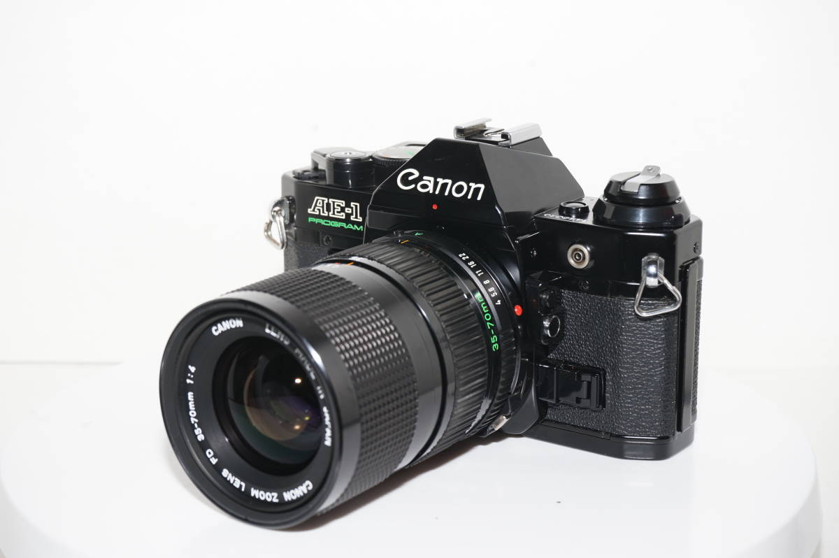 良品)Canon AE-1program(Black)+NEW FD 35-70mm F4 カメラ フィルム