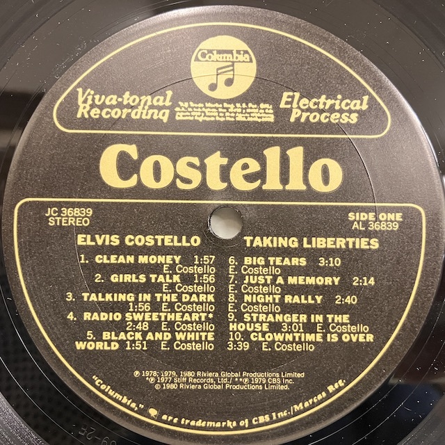 ★即決 Elvis Costello / Taking Liberties r12673 米オリジナル エルヴィス・コステロ_画像2