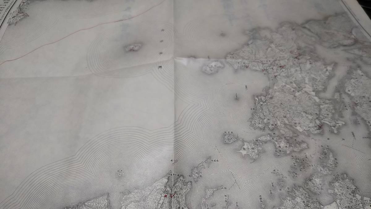　古地図 　三角　長崎県　熊本県　地図　資料　46×57cm　（書き込み多し表裏）　明治34年測量　昭和9年印刷　発行　B2212_画像2
