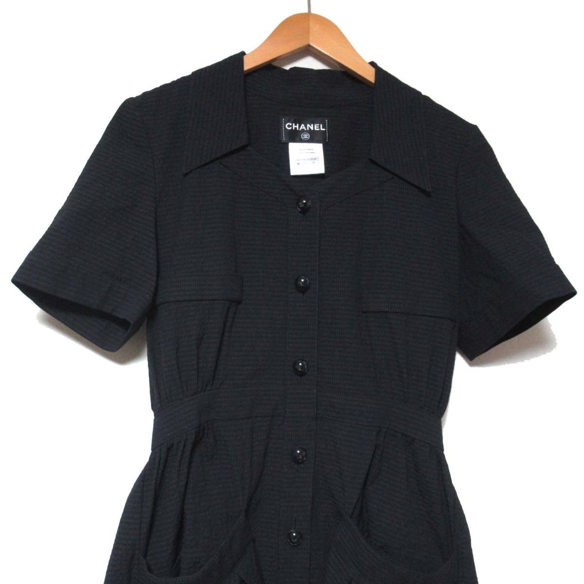 美品 16C CHANEL シャネル ココマークボタン ギンガムチェック