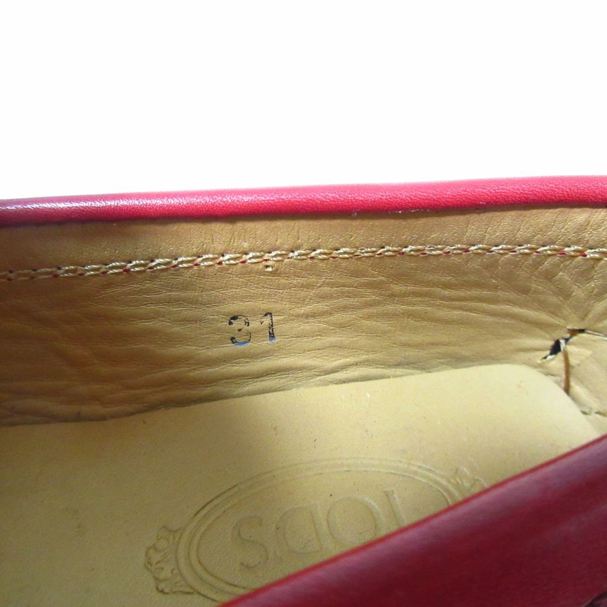  хорошая вещь TOD\'S junior Tod's Junior кожа gomi-ni кисточка Loafer обувь для вождения 31 примерно 19cm красный красный 012