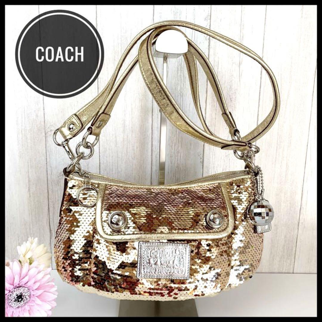 激安店舗 COACH コーチ 2way ショルダーバッグ バッグ スパンコール