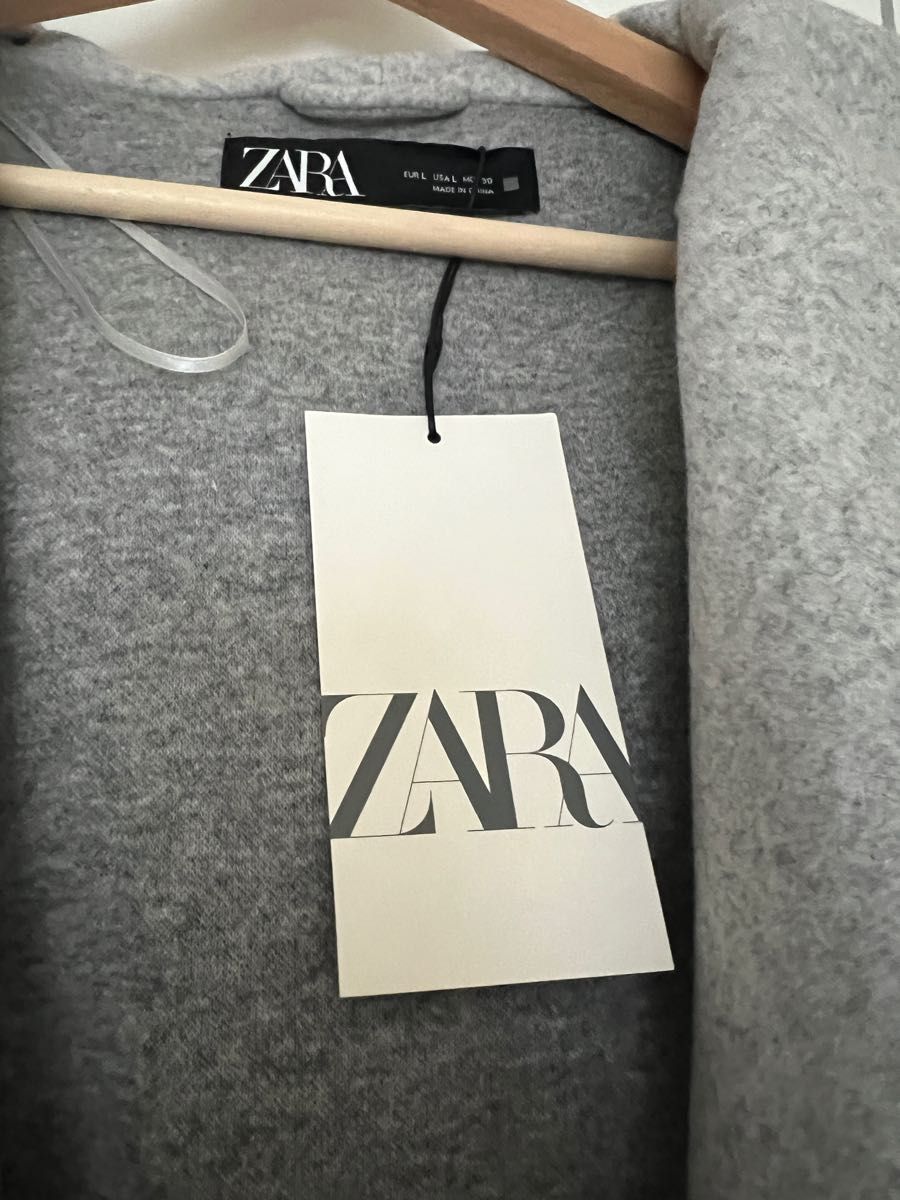 ZARA ザラ コート グレー 新品未使用 フーデットコート ダブル ZARA ザラ コート グレー 新品未使用 フーデットコート ダブル