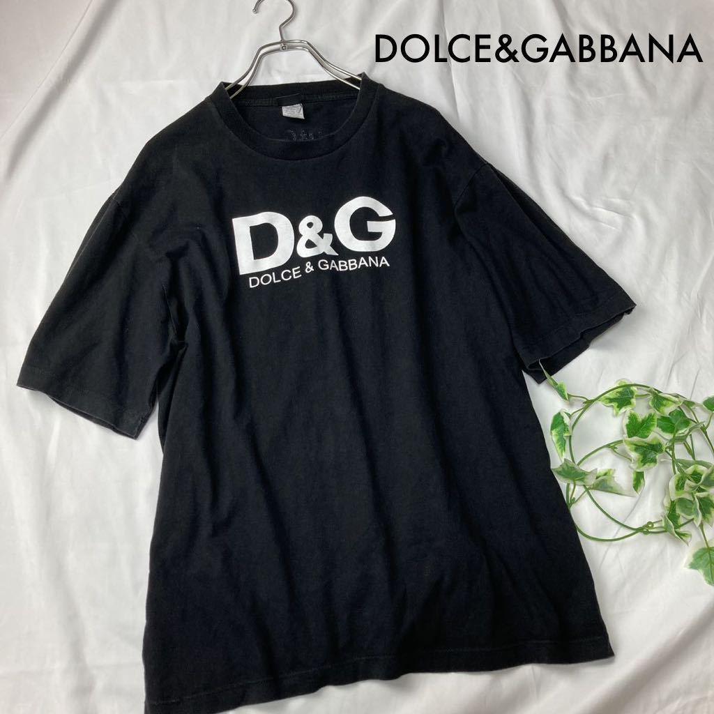 DOLCE & GABBANA D&G Tシャツ 黒 ブラック ロゴ XL 1スタ1円スタート 