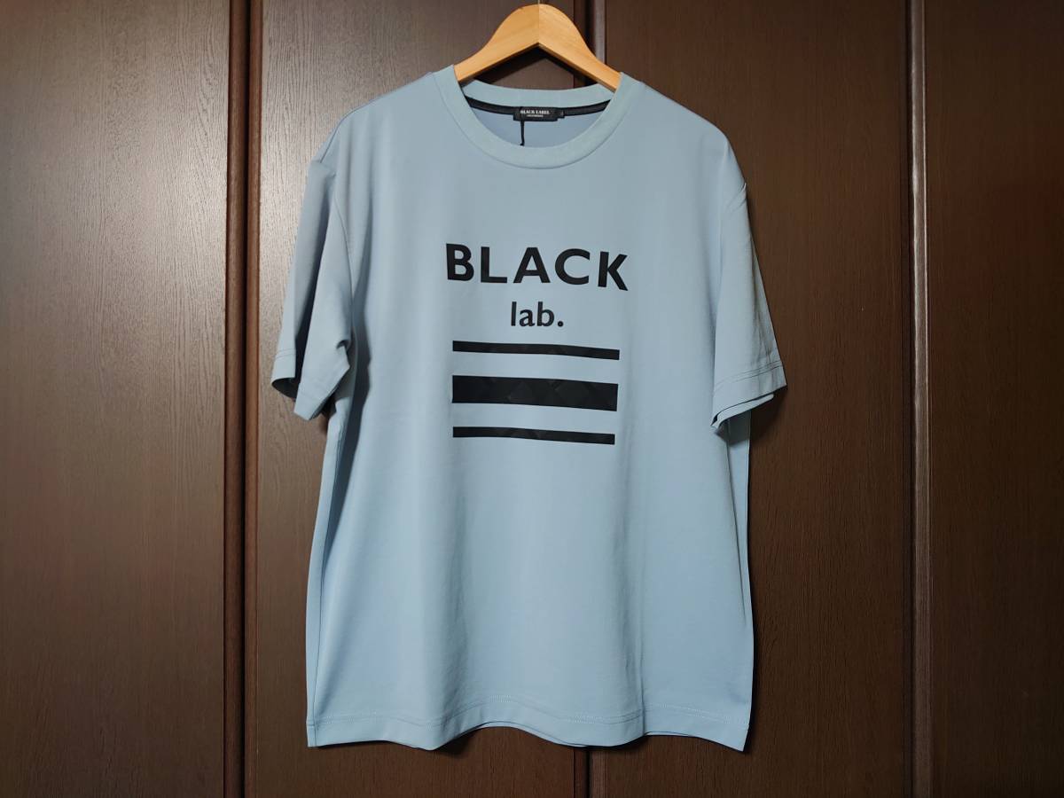 新品 ブラックレーベル クレストブリッジ【BLACK lab】シャドー チェック アイコンロゴ 半袖 Tシャツ LL ブルー BLACKLABEL CRESTBRIDGE