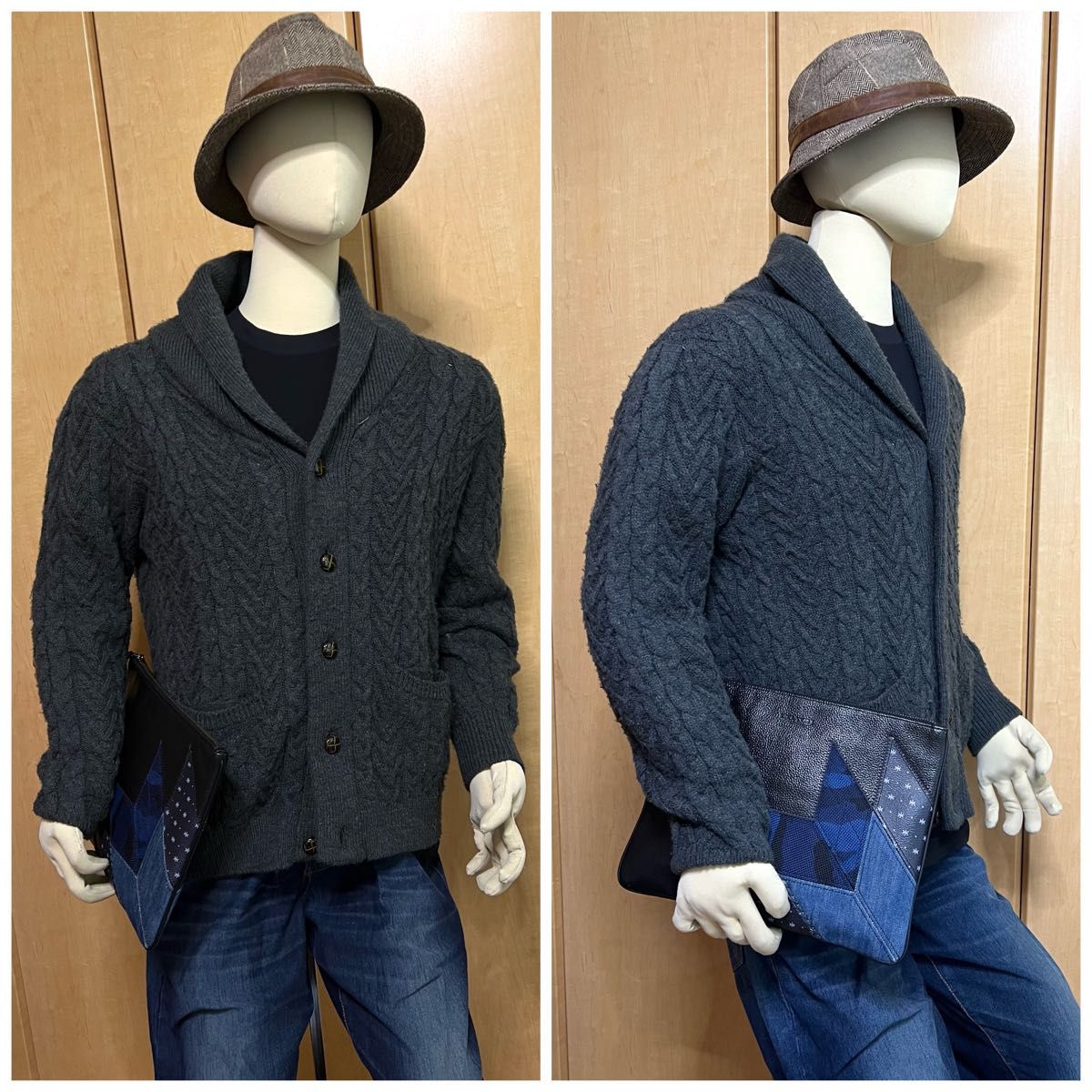 希少】COACH(コーチ) レザー クラッチバッグ デニムパッチ 希少】COACH(コーチ) レザー クラッチバッグ デニムパッチ