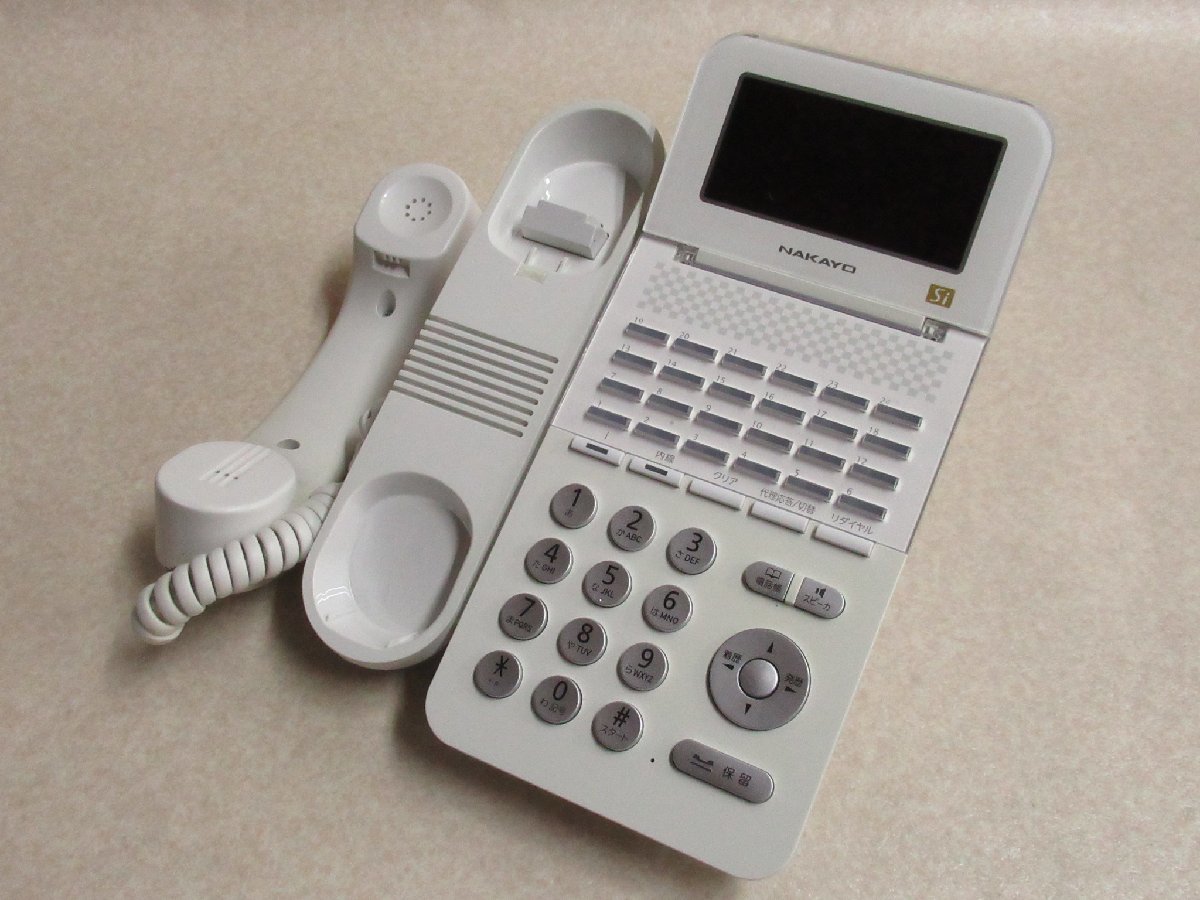 ▲Ω ZZI 5095 保証有 18年製 ナカヨ NAKAYO S-integral 24ボタン標準電話機(白) NYC-24Si-SDW 2台セット ・祝10000！取引突破！_画像2