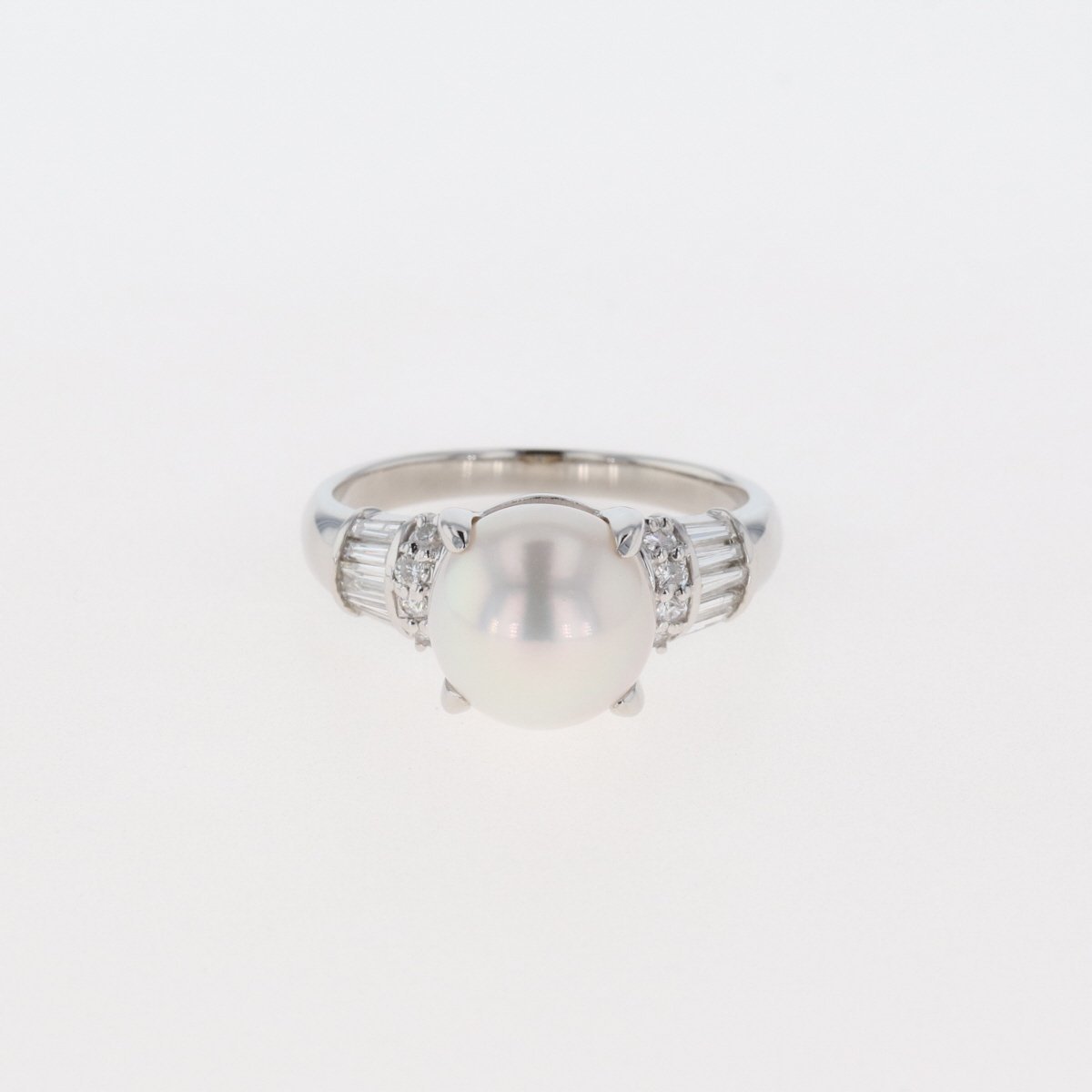 パール デザインリング プラチナ 指輪 メレダイヤ 真珠 リング 約12.5 ...