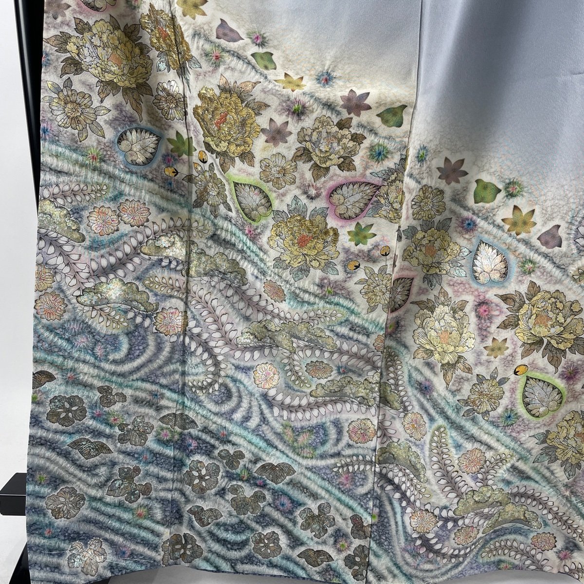 良質 落款有 一つ紋 辻が花】色留袖 【辻が花】色留袖 一つ紋 落款有