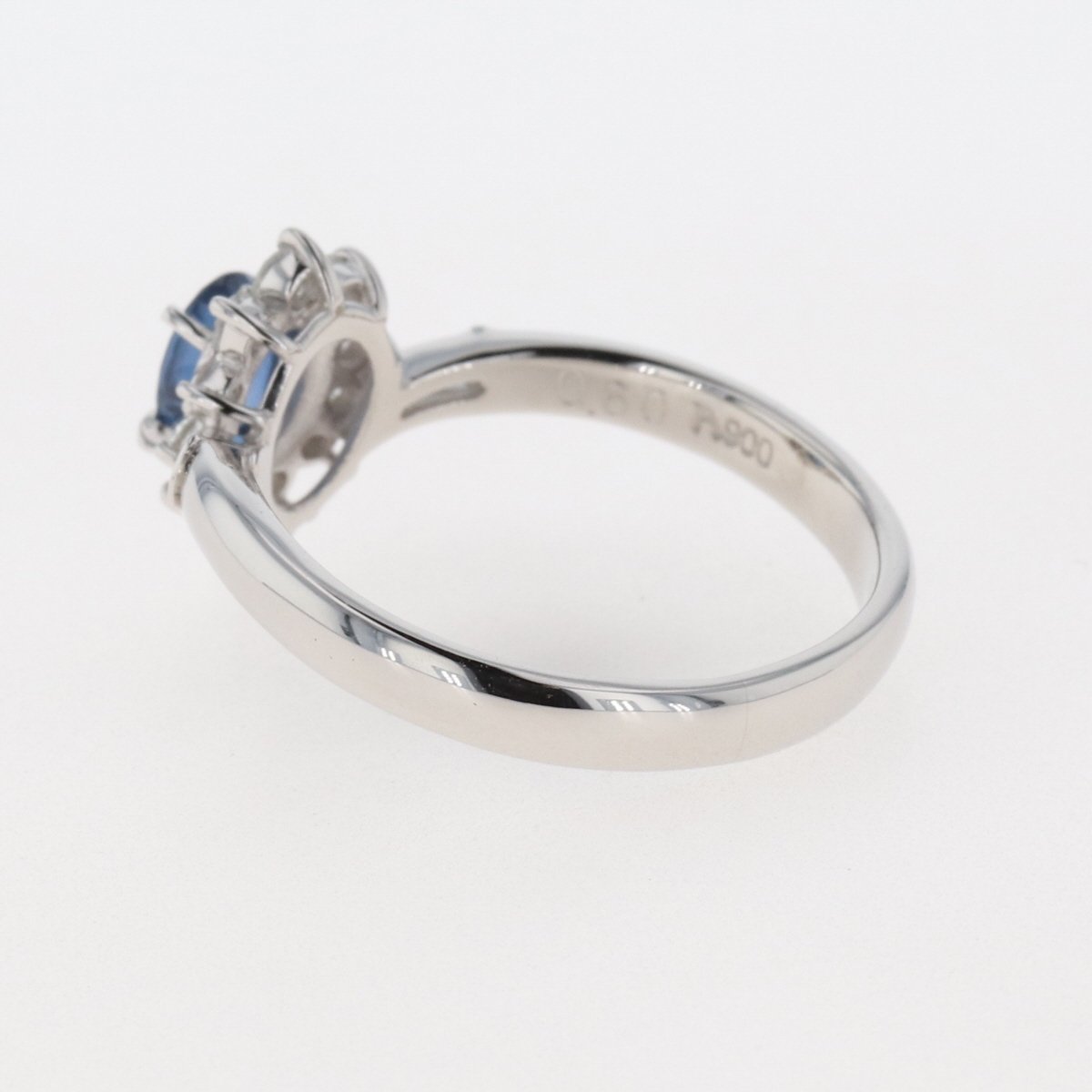 サファイア デザインリング プラチナ 指輪 メレダイヤ リング 約16号 Pt900 サファイア ダイヤモンド レディース 