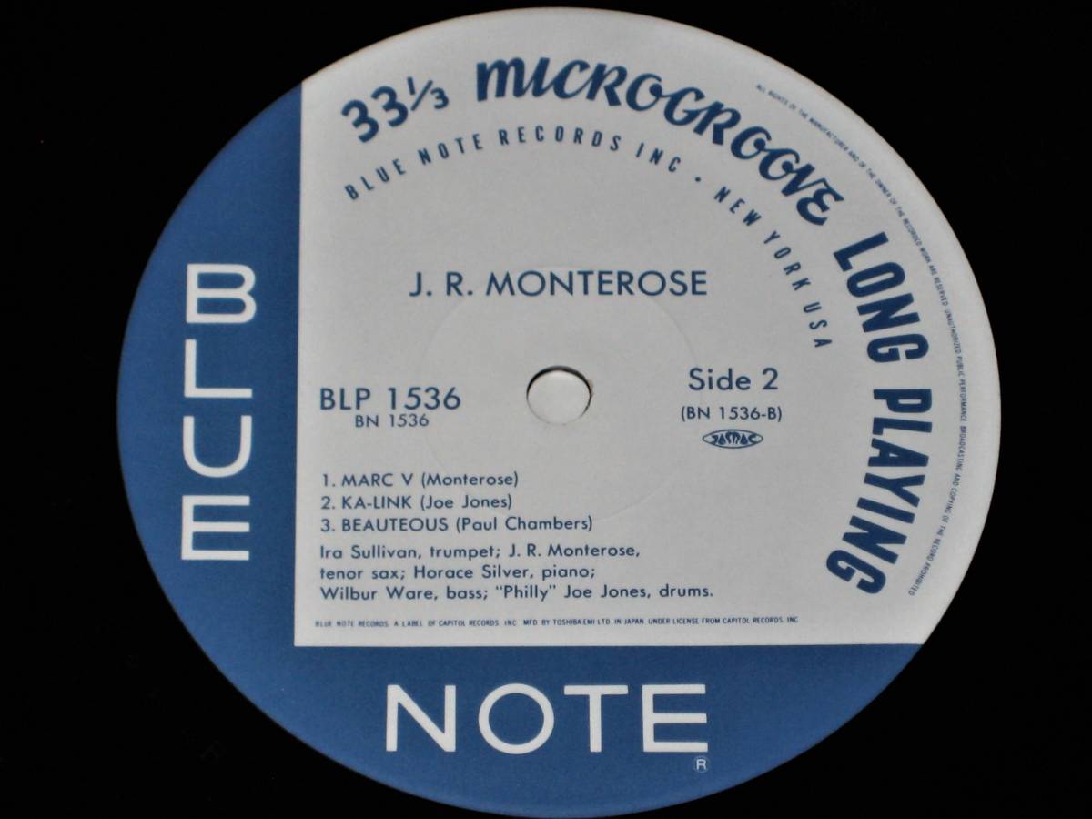 ★名盤！J.R. MONTEROSE　 CP1994 Blue Note Records，Capitol Records，Inc，MFD BY TOSHIBA EMI LTD IN JAPAN JASRAC PRINTED IN CANADA _☆収録曲＆パーソネル