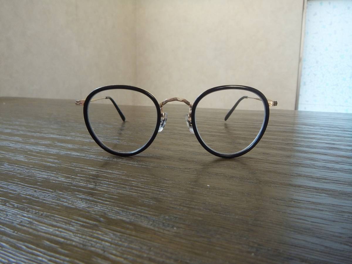 高級 OLIVER PEOPLES オリバーピープルズ MP-2 雅 BK ブラック × ゴールド 彫刻フレーム_画像2