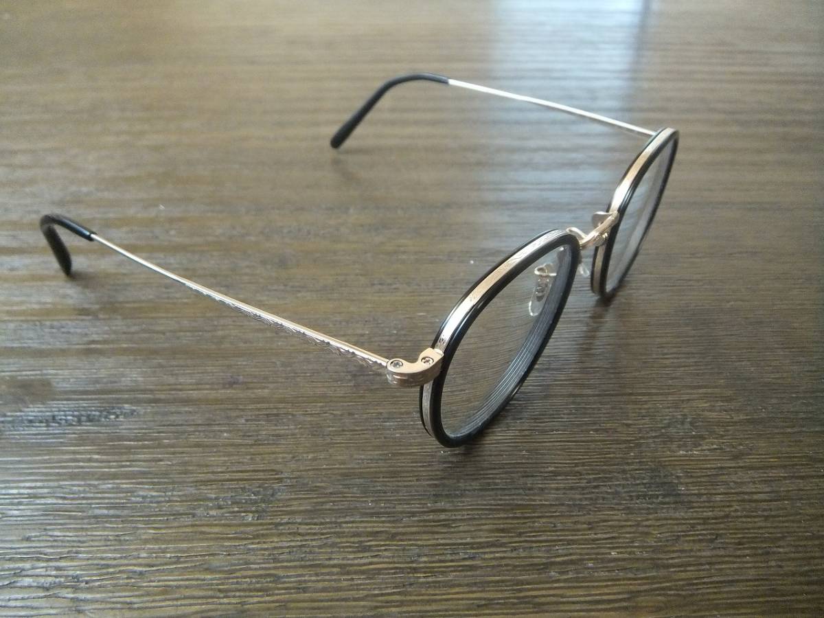 高級 OLIVER PEOPLES オリバーピープルズ MP-2 雅 BK ブラック × ゴールド 彫刻フレーム_画像4