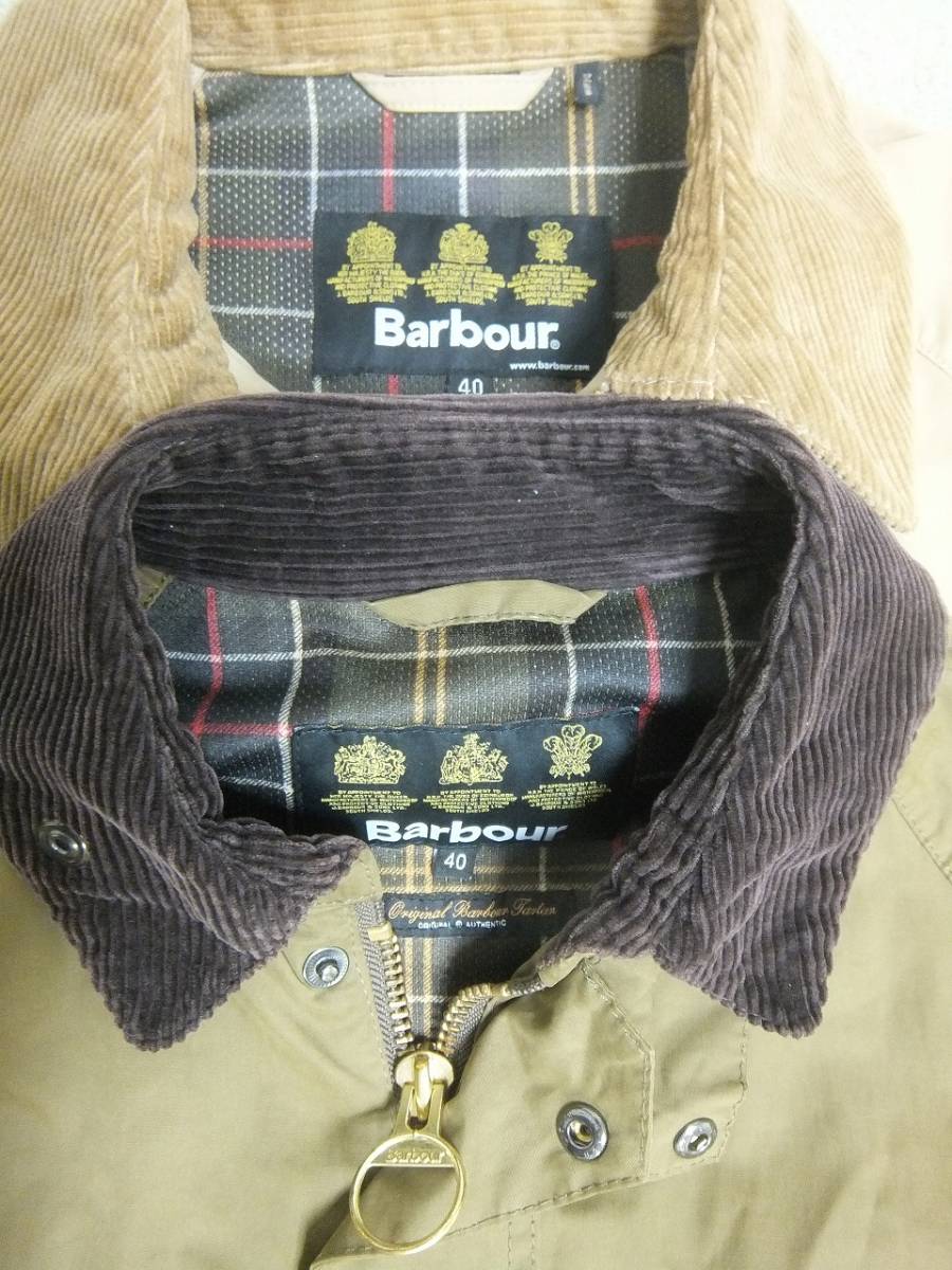 美品 2枚セット Barbour ノンオイル ビンテージ加工 ハンティングジャケット 40 L バブアー BEDALE SL ビデイル ピーチドスキン_画像3