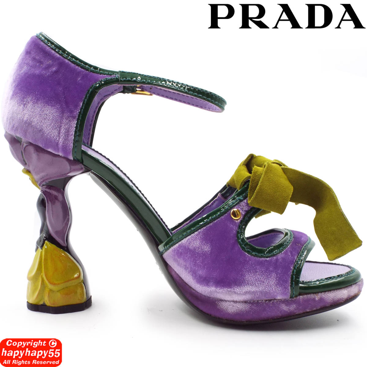 定価16万■PRADA 2008SS 名作 フェアリーコレクション 花彫刻 ハイヒールパンプス 美品◆GUCCI グッチ シューズ アールデコ アールヌーボー_画像6