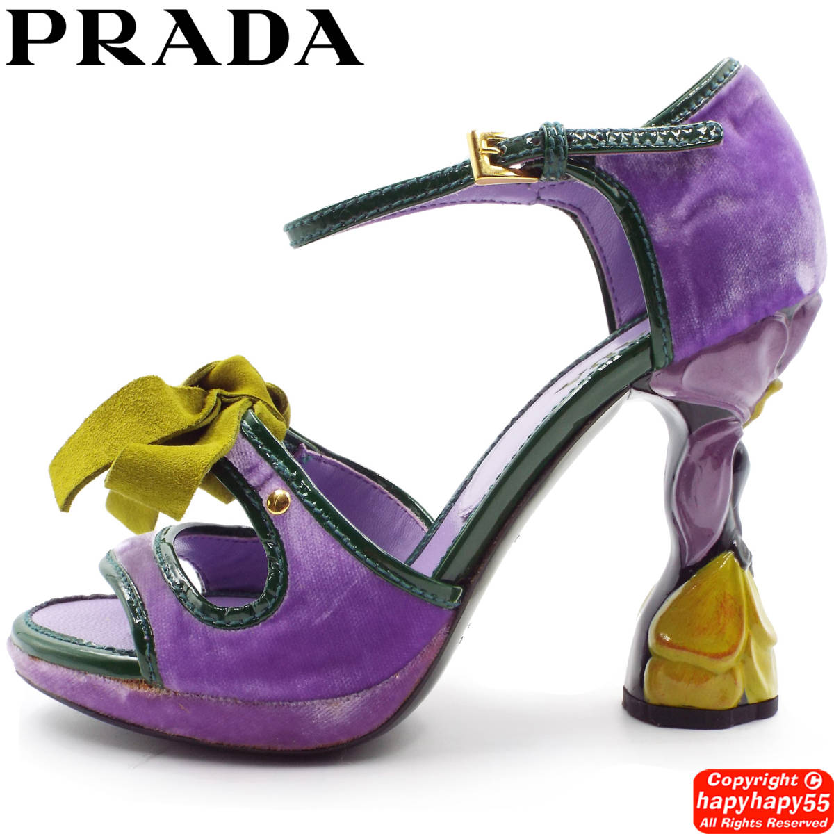 定価16万■PRADA 2008SS 名作 フェアリーコレクション 花彫刻 ハイヒールパンプス 美品◆GUCCI グッチ シューズ アールデコ アールヌーボー_画像5