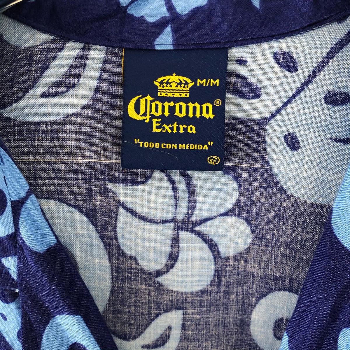 ■大人気■90s CORONA EXTRA ビール 企業 アロハシャツ L コロナビール 総柄シャツ 半袖 開襟シャツ ビンテージ_画像3