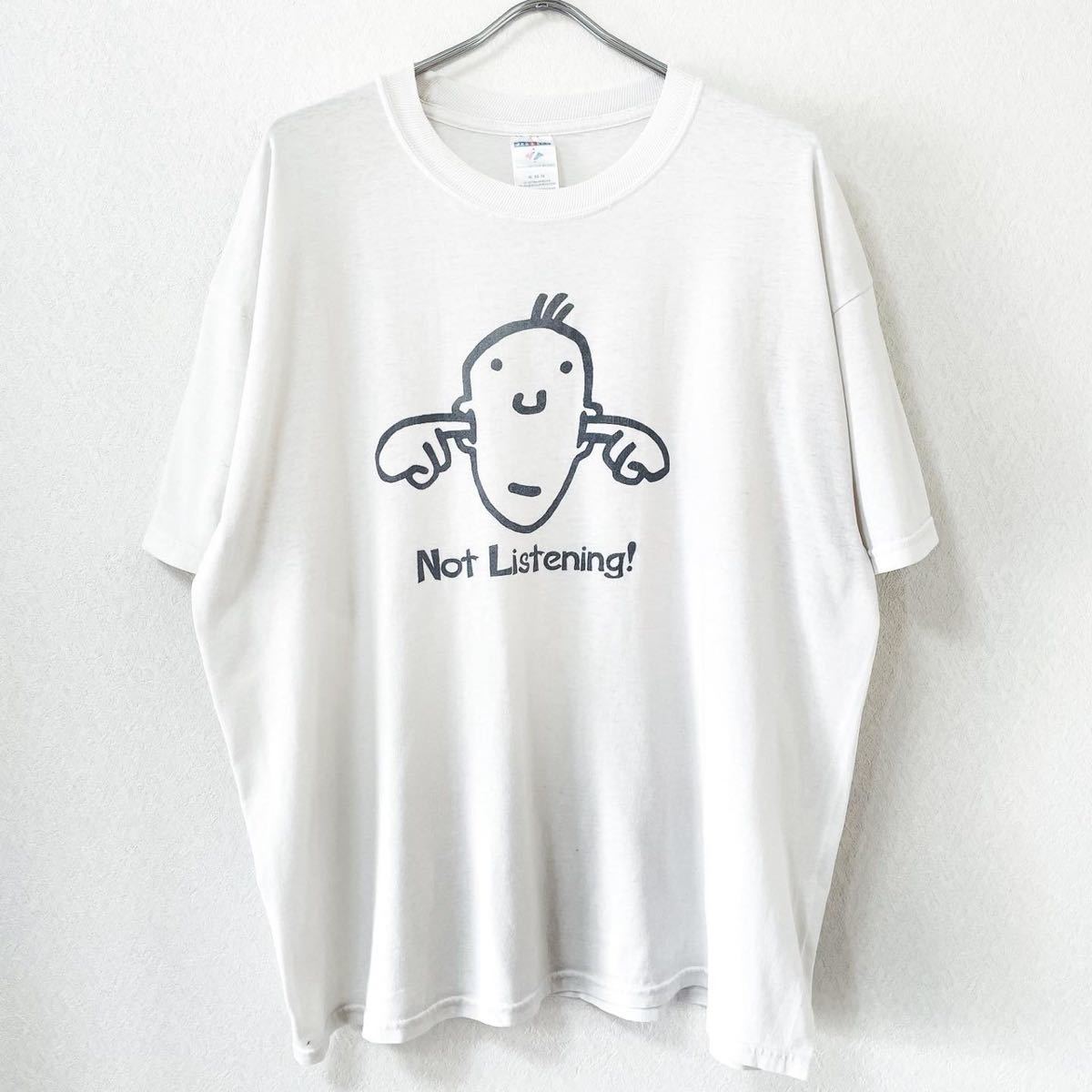 ■激レア■90s 00s NOT LISTENING シュール アートTシャツ M 企業 80s USA製 ビンテージ