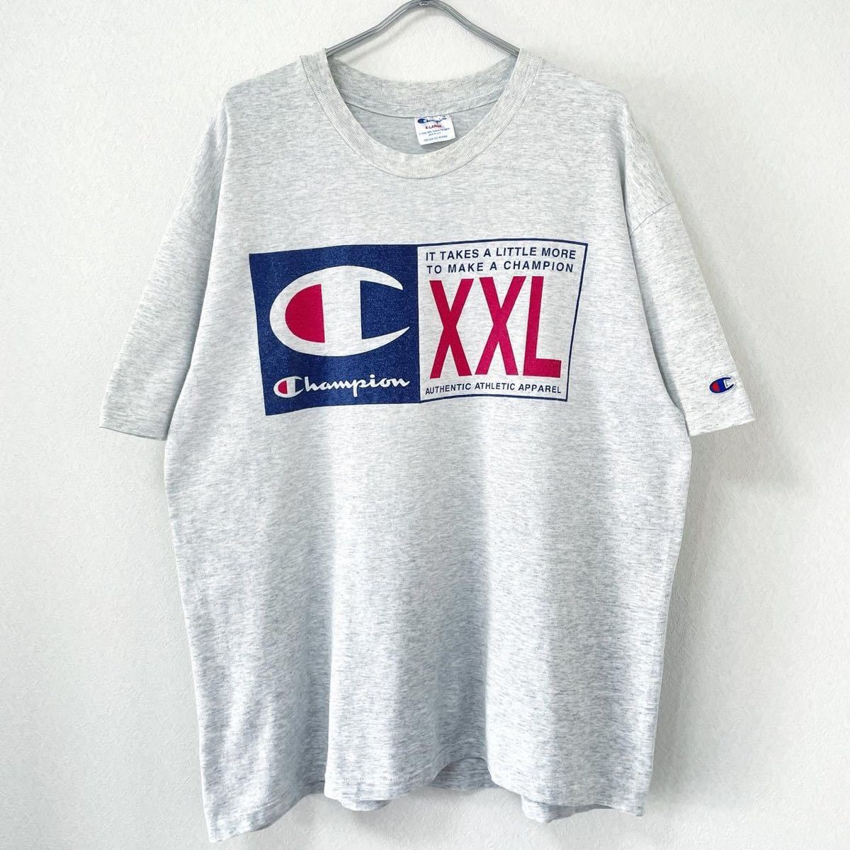 ■激レア■90s USA製 CHAMPION ビッグロゴ Tシャツ XL XXL相当 チャンピオン カレッジ ビンテージ