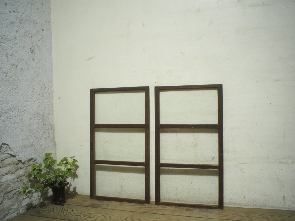 納得できる割引 ユI0032◇(2)【H75cm×W42cm】×2枚◇アンティーク◇気泡