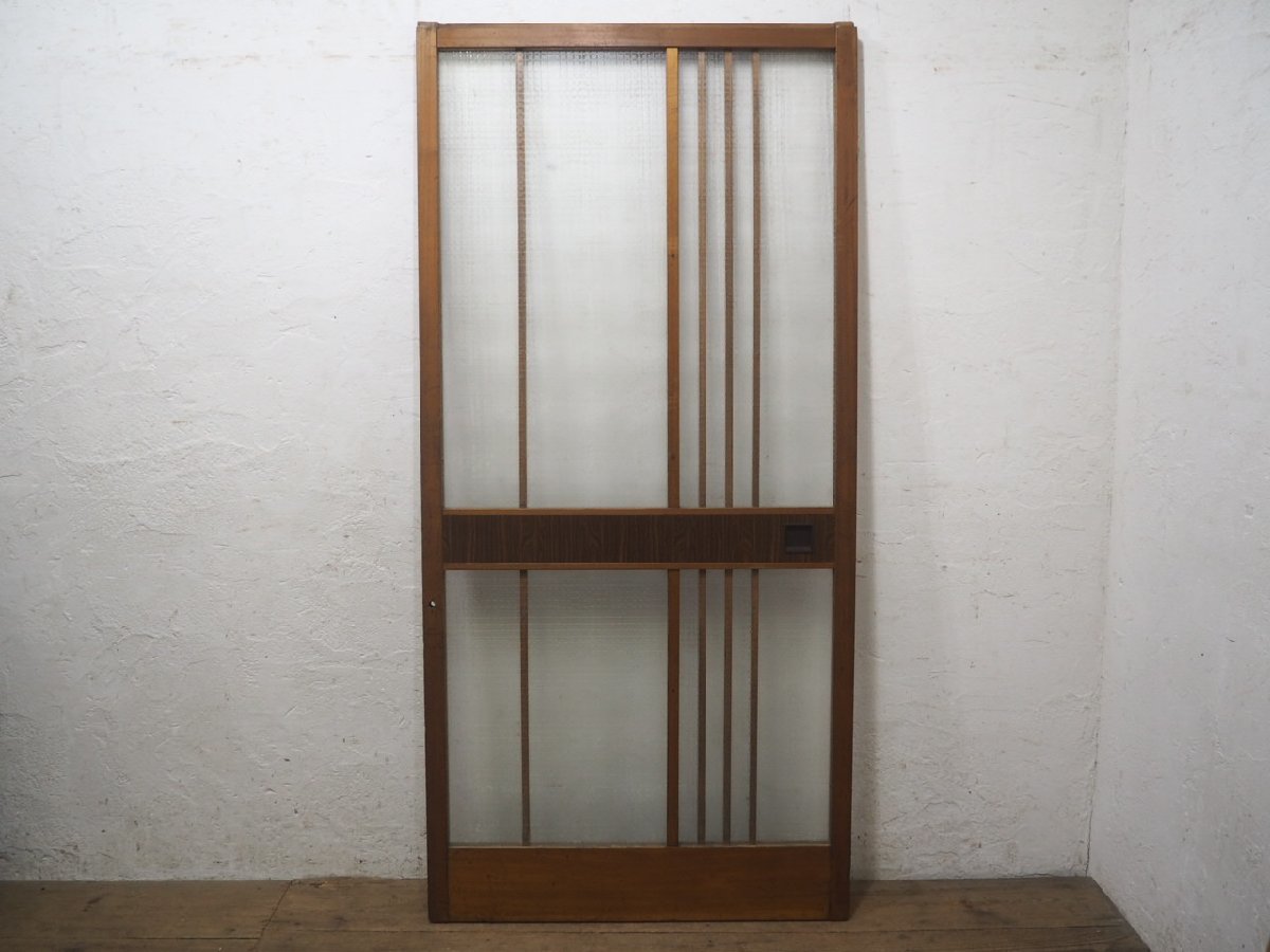 taI0183*[H181,5cm×W86,5cm]* Showa Retro . design glass. large tree frame sliding door * old fittings glass door old Japanese-style house . material used housing L pine 