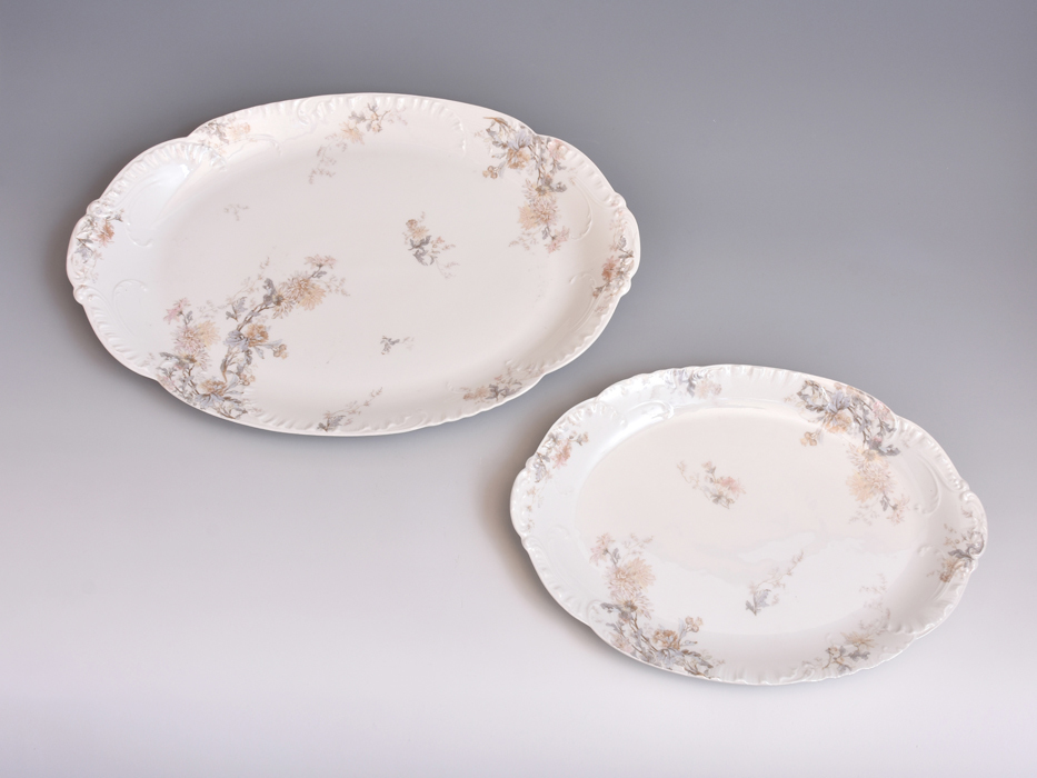 フランス Limoges Haviland リモージュ アビランド 花柄 オーバルプレート 大皿 ２枚 セット 美品 西洋美術　　y0954_画像1