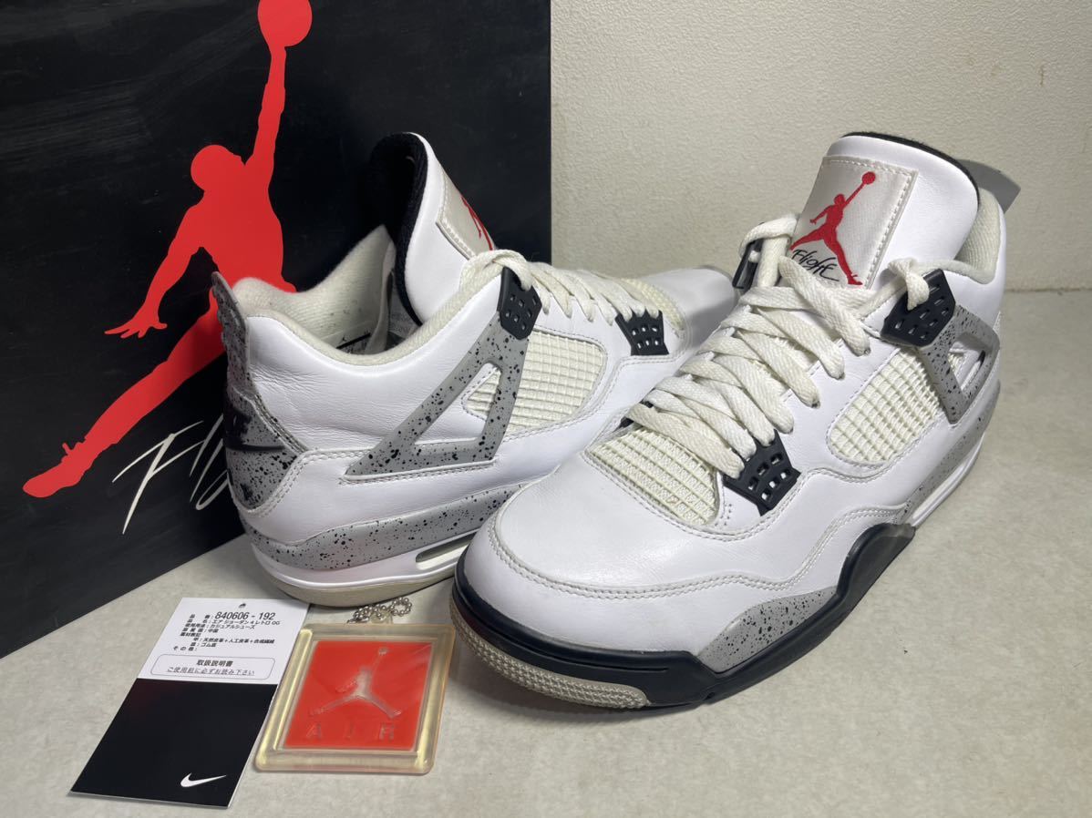 AIR JORDAN 4 RETRO OG エア ジョーダン 4 レトロ ホワイトセメント US10 USED 国内正規 840606-192の画像1