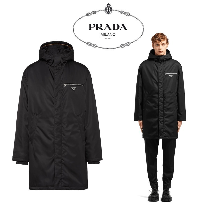 店 即決 新品同様 PRADA プラダ 最高峰 トライアングルロゴ 中綿入り