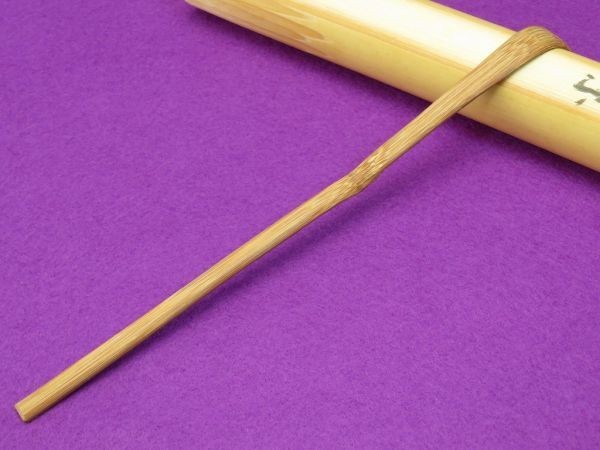 『1年保証』 A1310】 茶道具 竹細工 書付/花押 銘:蔦紅葉 茶杓 工芸品 木工、竹工芸