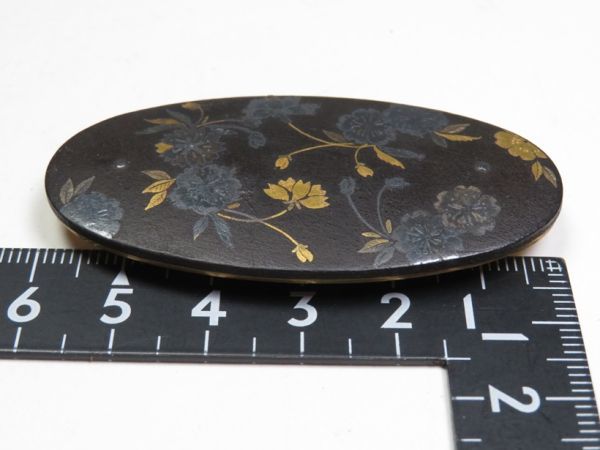 和装小物 鉄地 布象嵌 肥後象嵌帯留(初品・買取品) 和装小物