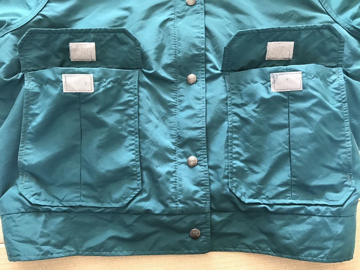 70s 80s USA製☆エルエルビーン ナイロンジャケット☆L.L.Bean ビンテージ ヴィンテージ☆Lサイズ 裏ウール アメリカ製 古着 ジャンク品 緑_画像4