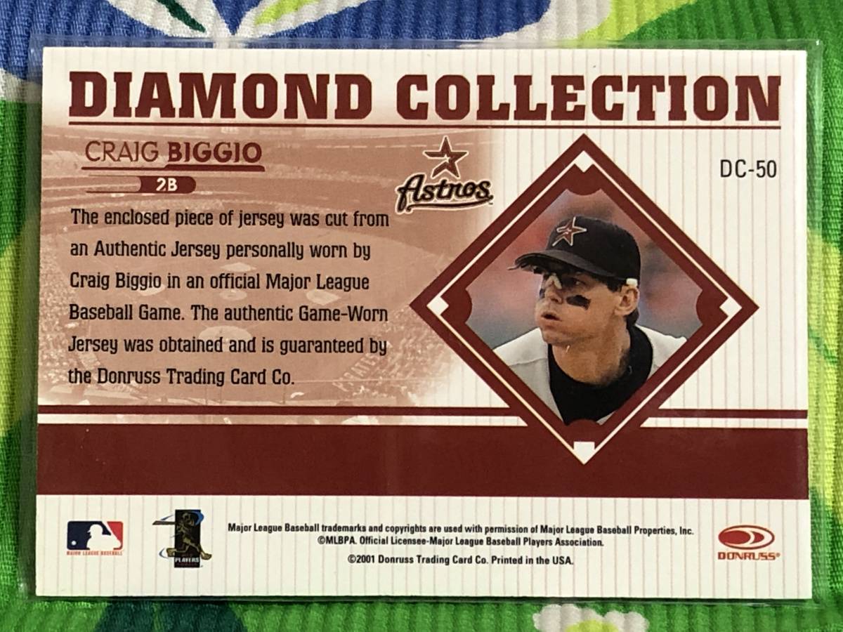 MLB 2001 Donruss Studio Diamond Collection Game Used Jersey craig biggio クレイグ・ビジオ ジャージカードの画像2