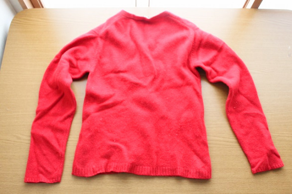 [ beautiful goods girl *130cm] winter . precisely Ram wool 100%. cardigan red 