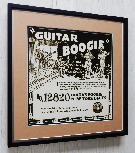 ギター・ブギー/20sレコード通販ポスター額装/Blind Roosevelt Graves & Brother/Guitar Boogie/Paramount Race Records/BLM/レトロアート