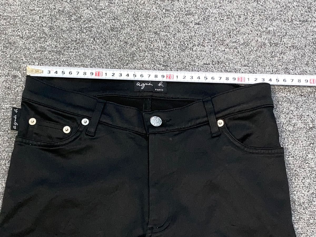 agns b. アニエスベー ストレッチスキニーパンツ 超光沢パンツ サテン