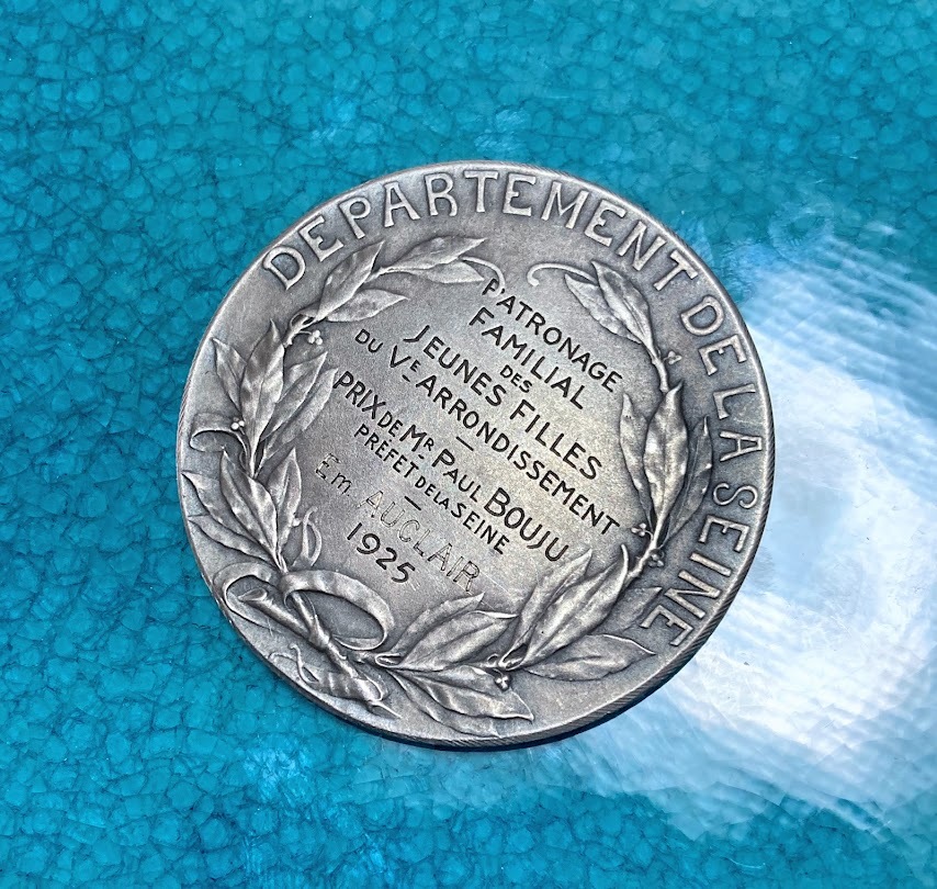 超レア】1925 フランス ヴィル・ド・パリ 市 勲章 受賞 大型 銀メダル-