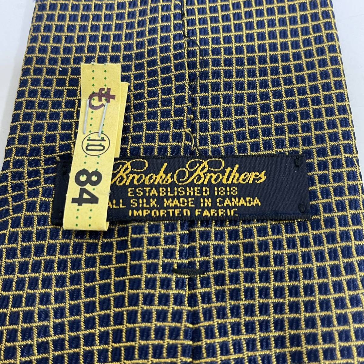 ブルックスブラザーズメーカーズ(Brooks Brothers) ネイビー格子柄デザインネクタイ
