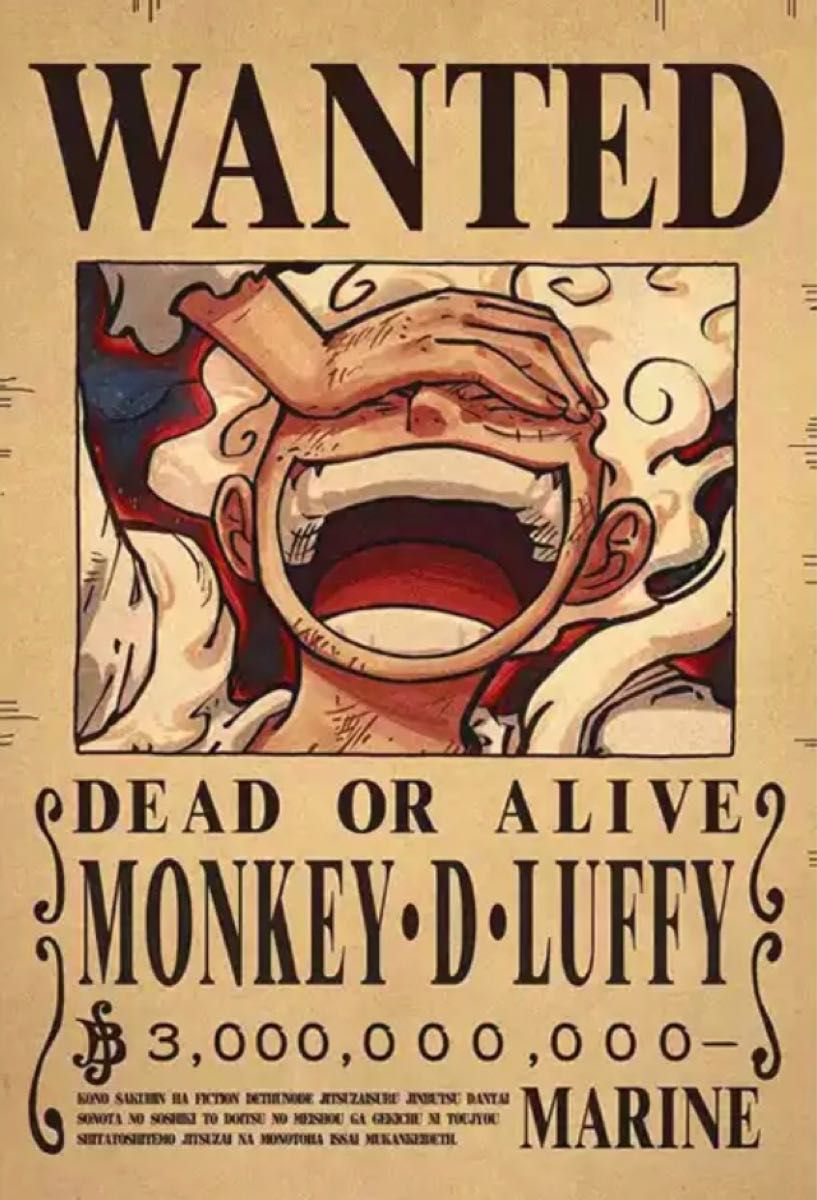 ONE PIECE 手配書 モンキー・D・ルフィ モデル ニカ 30億ver ONE PIECE 手配書 モンキー・D・ルフィ モデル ニカ 30億ver