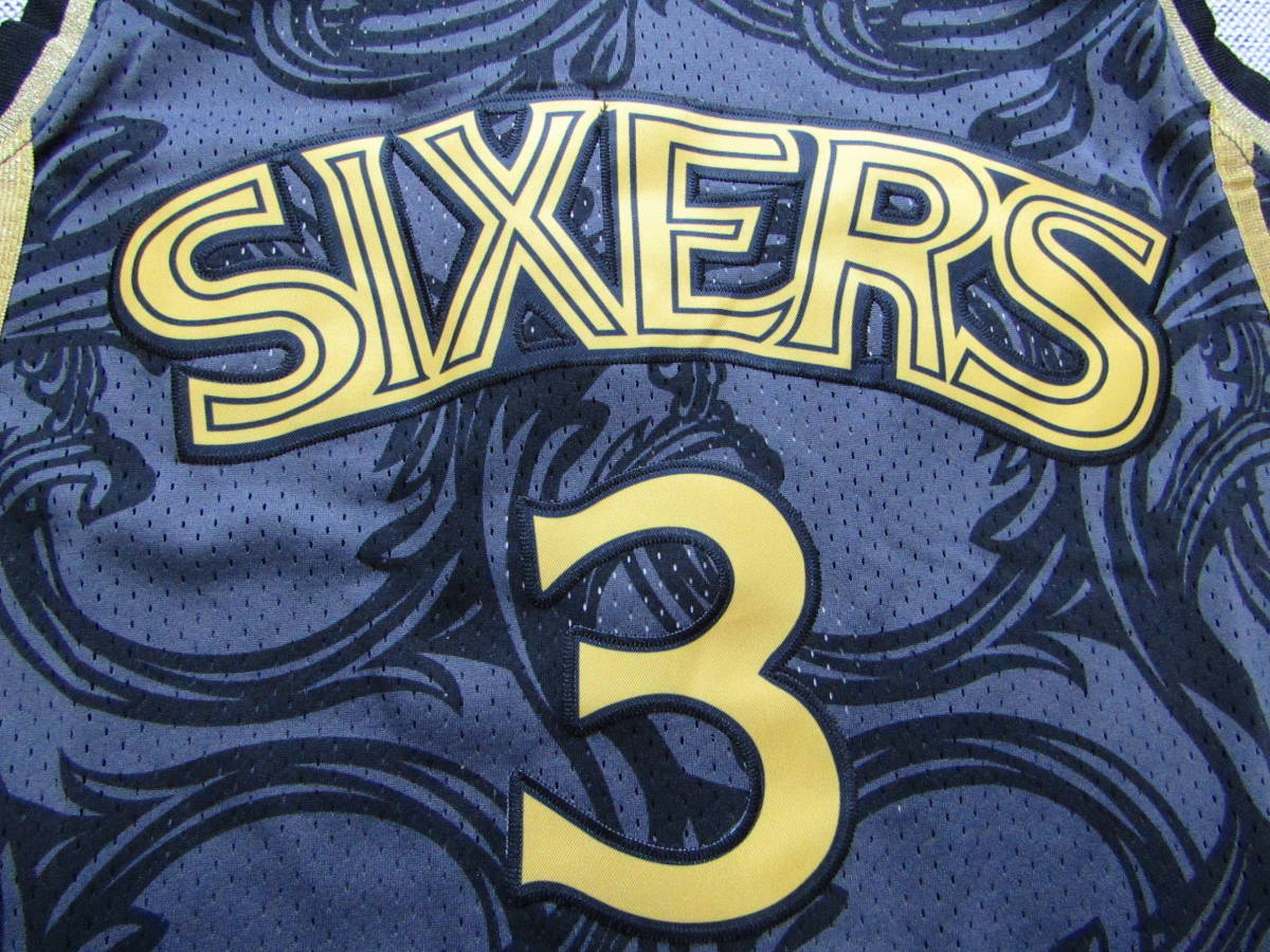 【未使用品】 NBA 76ers IVERSON #3 アレン・アイバーソン セブンティ・シクサーズ ユニフォーム シャツ 刺繍 M タンクトップ ジャージ_画像3